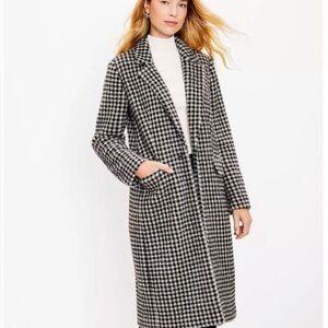 LOFT Black & White Checked Coat